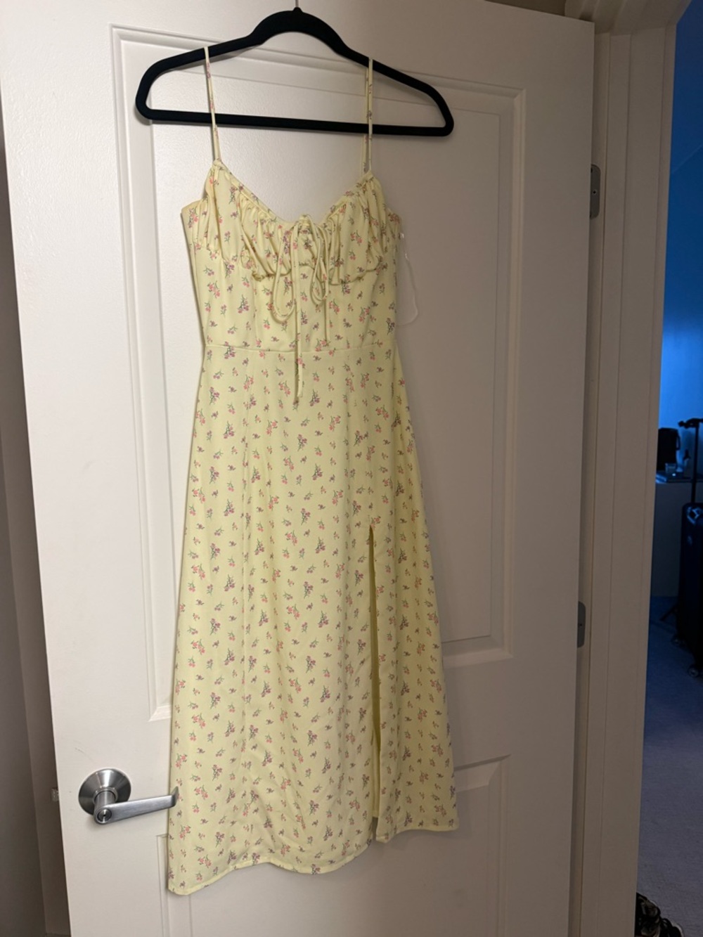 House of CB Yellow Floral Midi Dress